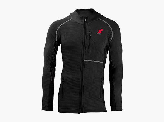 X TECH – FLEECE WITH FULL ZIP COMPASS Black