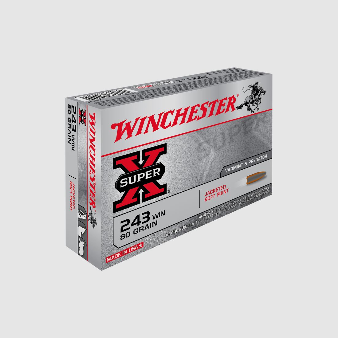 .243 Win WINCHESTER SUPER X JSP 80gr