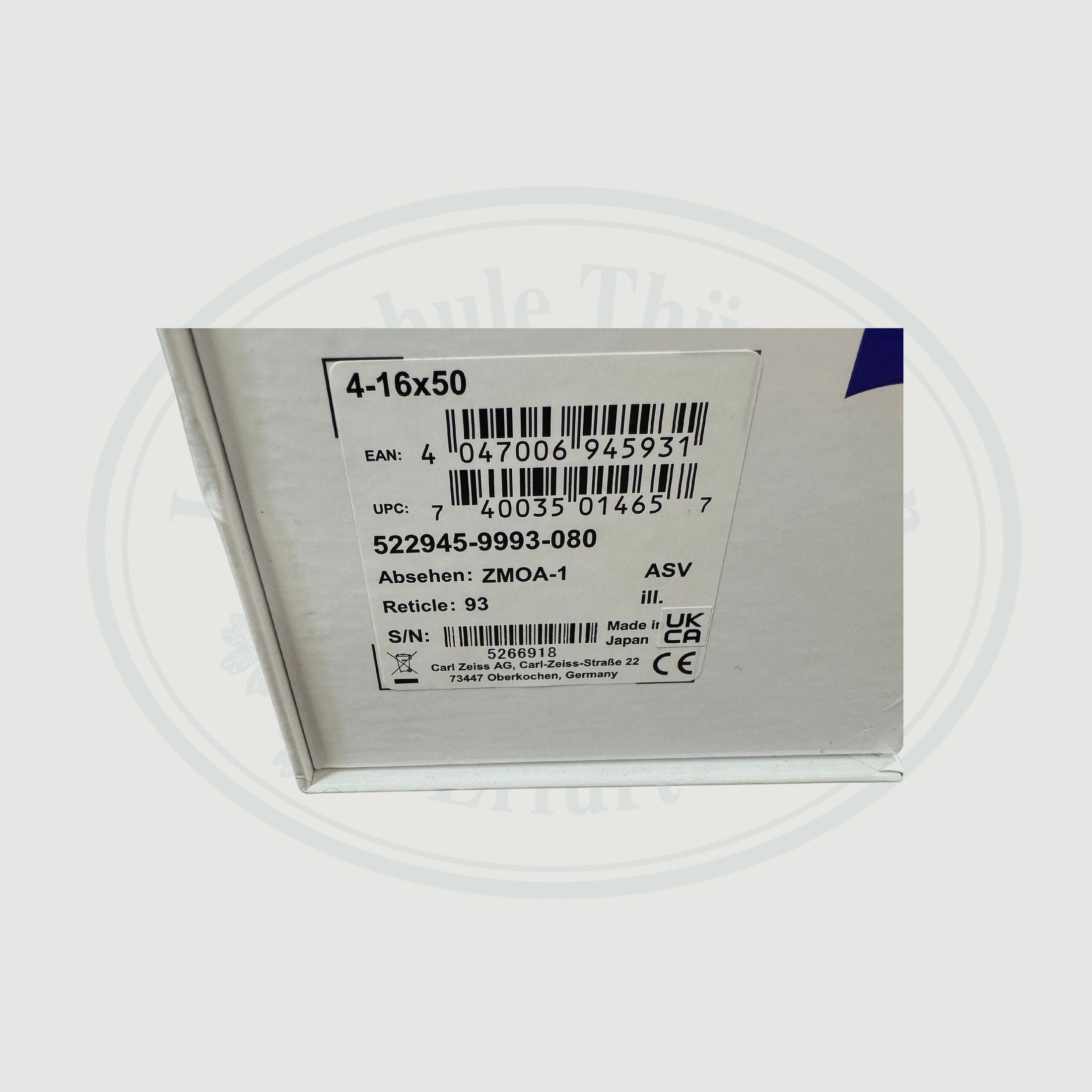 ZEISS Zielfernrohr Conquest V4 4–16x50 Neuware aus Geschäftsauflösung