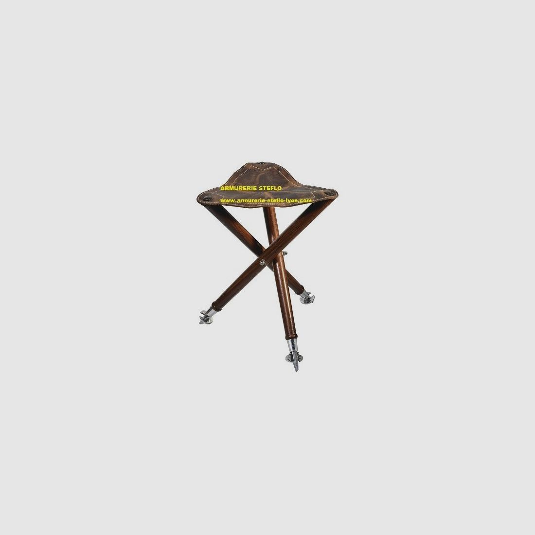 Dreibein Holz/Leder/Metall Sitzhöhe 65cm