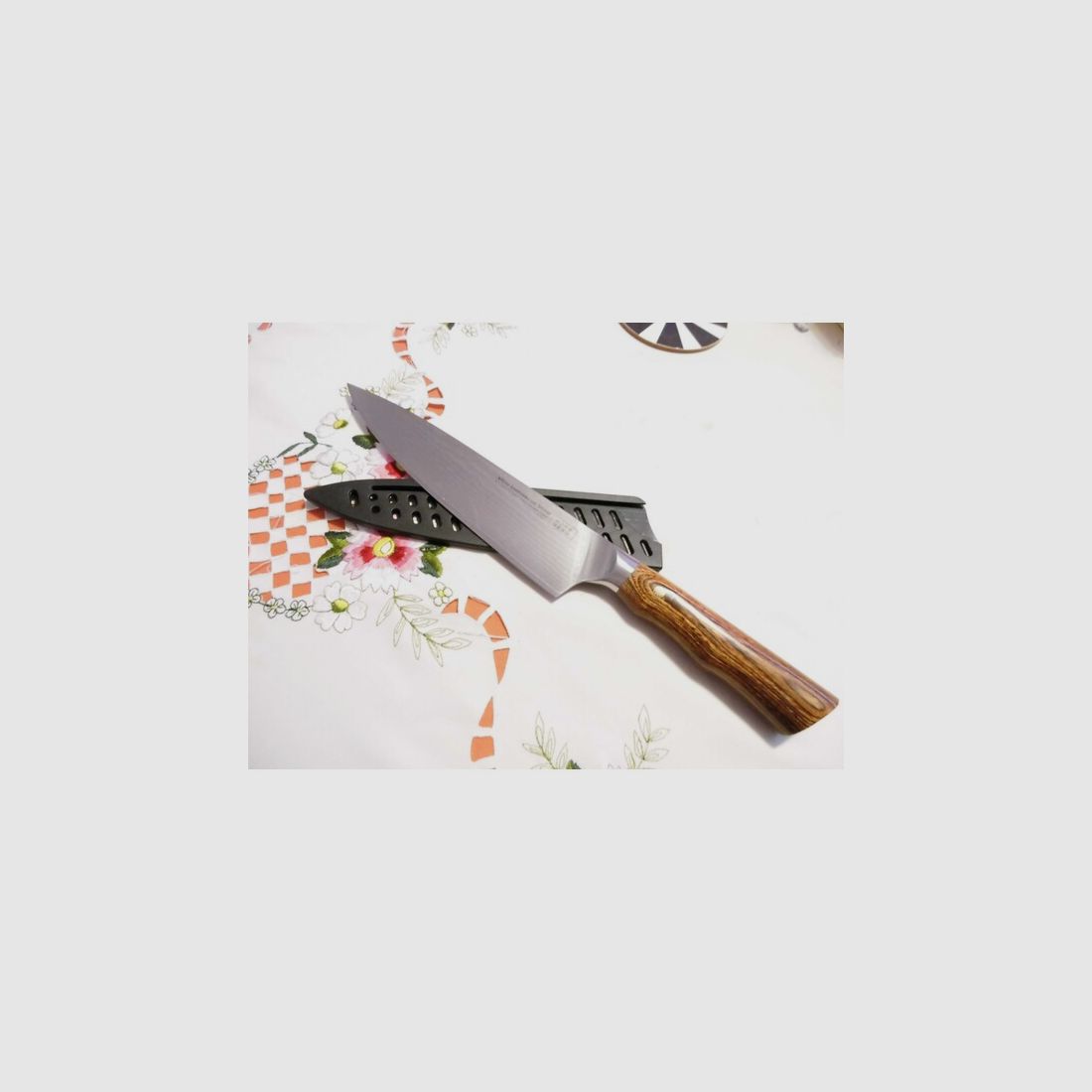 JAPAN-KOCH-DAMASTMESSER-20cm ,67 Lagen,Heft:Palisanderholz NEU!