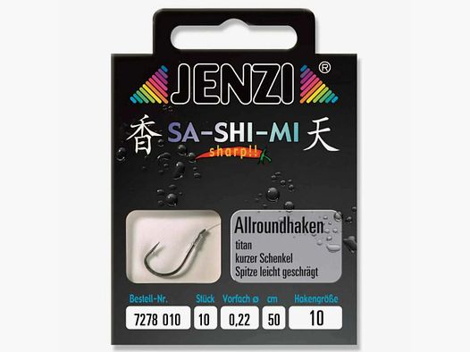 Jenzi Jenzi Hameçons de Pêche Allround Sa-Shi-Mi 10 Pièces - Taille 2