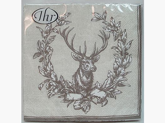 Servietten Hirsch braun - Eichenlaub