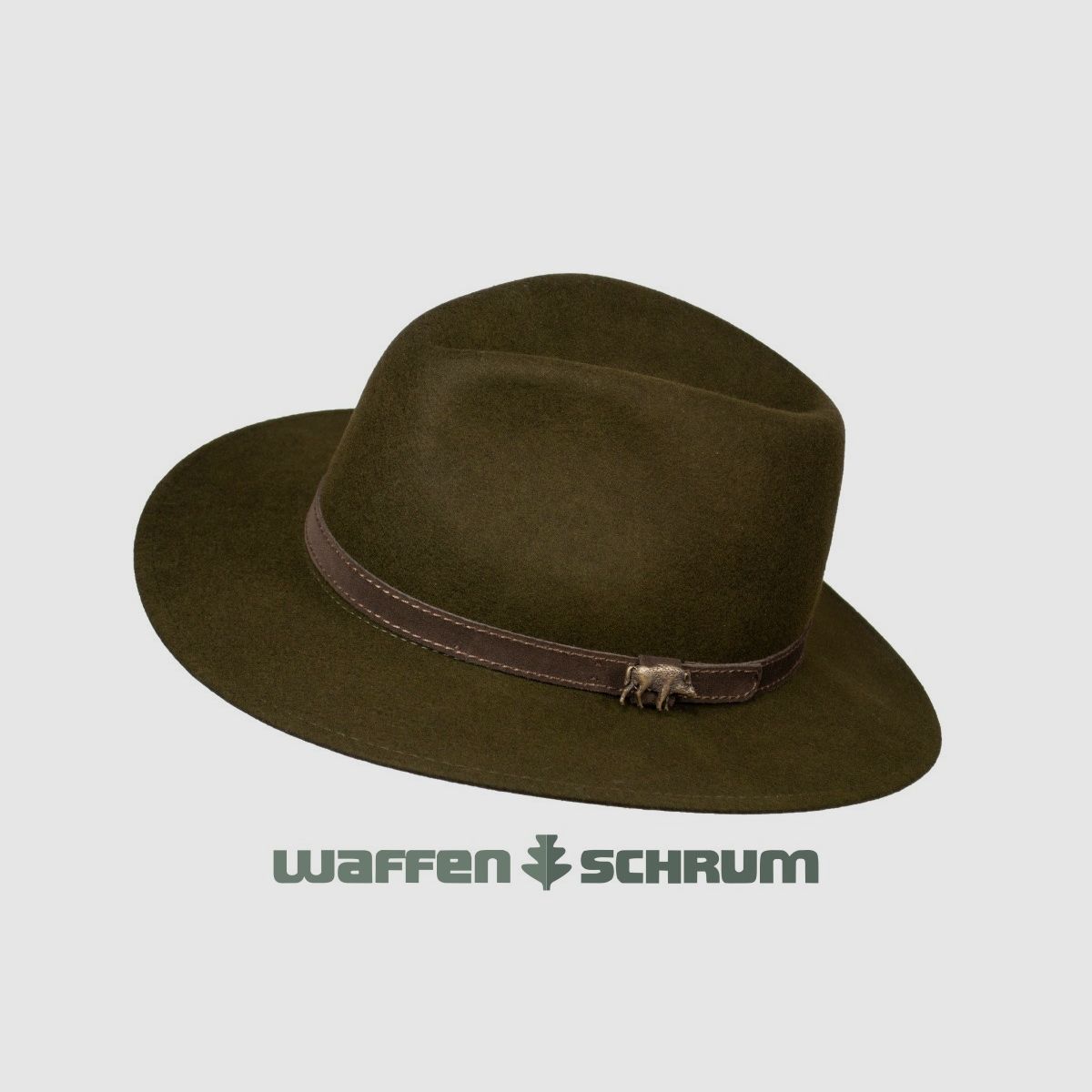 Sombrero de fieltro Skogen con orejeras verde oscuro