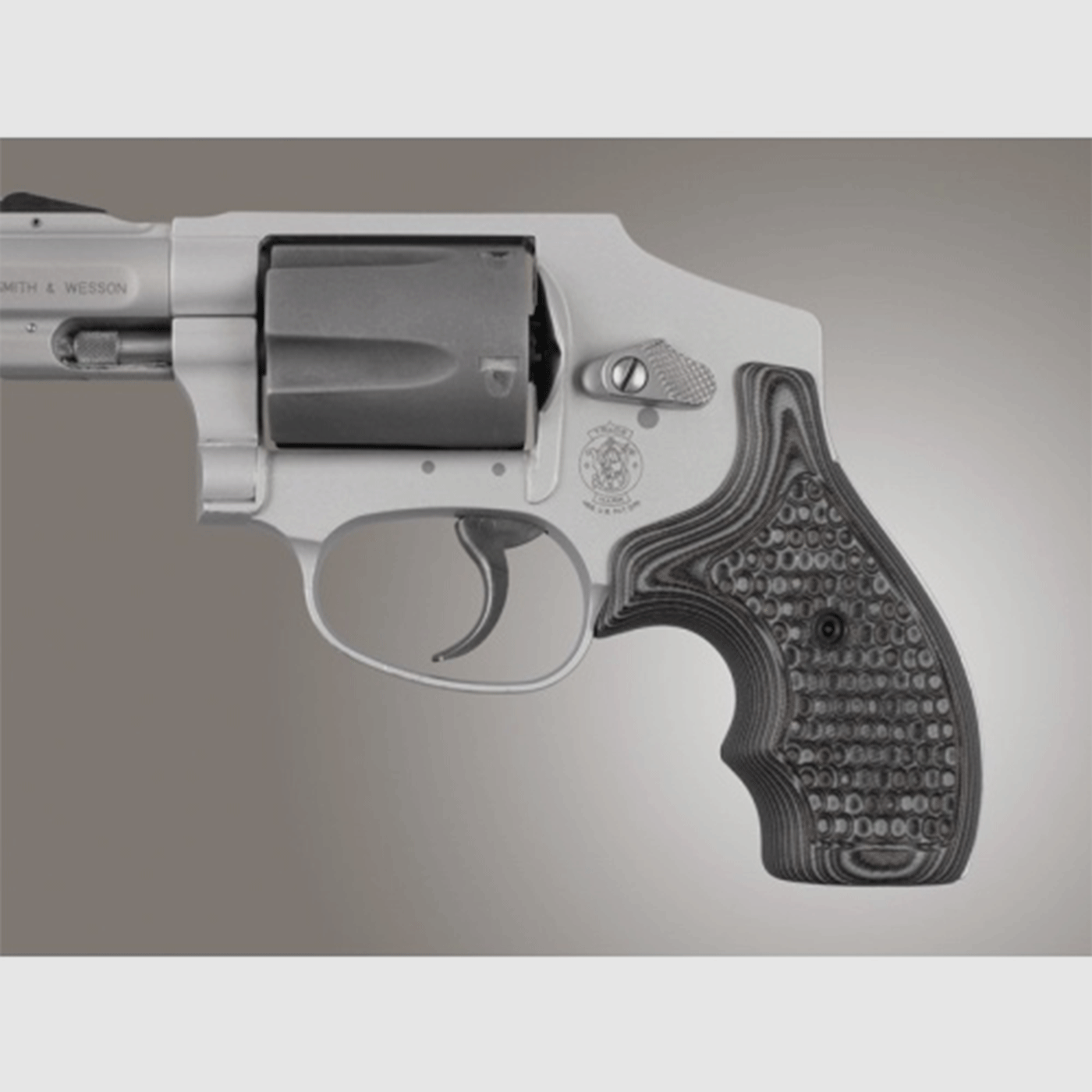 HOGUE – GRIP S&W J FRAME ROUND BUTT BANTAM PIRANHA G10 – G-MASCUS Black/Gray, image 1 of 2