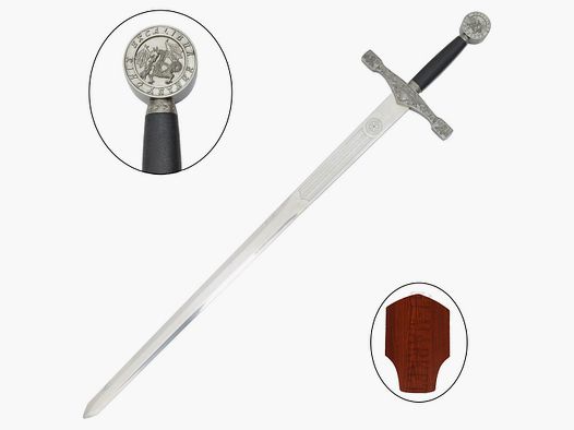 Miecz filmowy Excalibur z uchwytem na ścianę