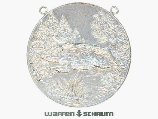 Steinhauer&Lück Medaille Wildschwein mit Kette Versilbert