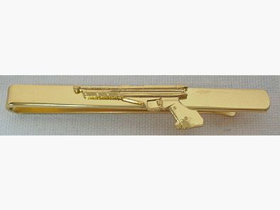 Krawattenschieber Pistole gold - Match-Sportpistole/Luftpistole