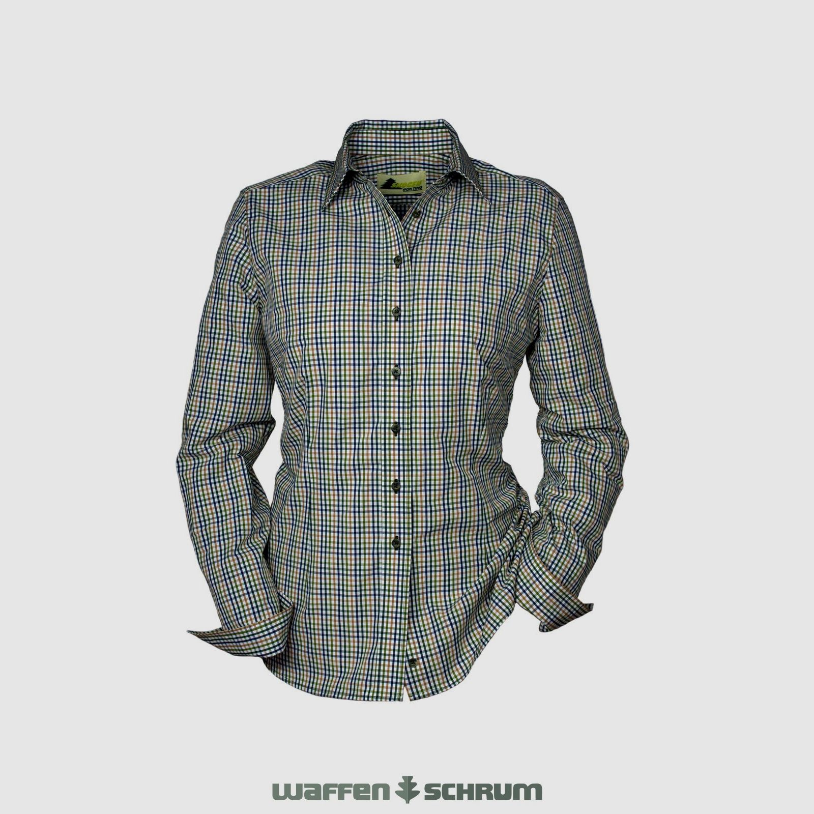 Skogen Damen Bluse Karo  Natur / Bunt