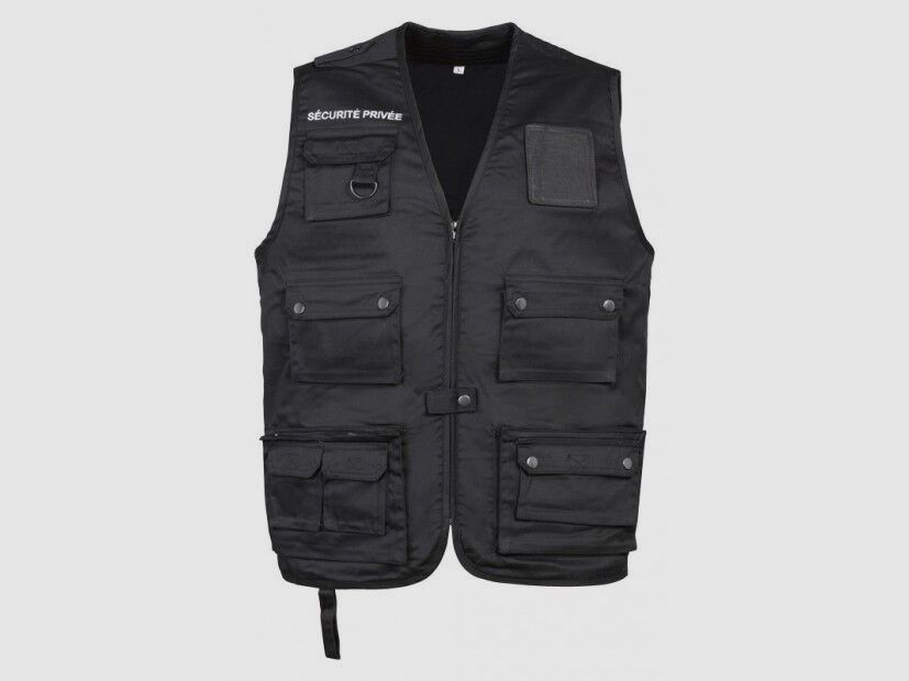 Chaleco Reporter de Seguridad CityGuard Negro, imagen 2 de 4
