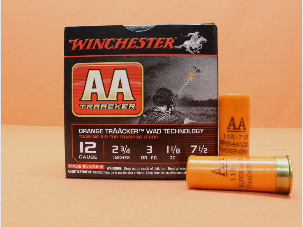 Winchester Patrone 12/70 Winchester 32g 2,4mm/ No.7,5 7x VE 25 = 175 Patronen (TRAACKER) orange