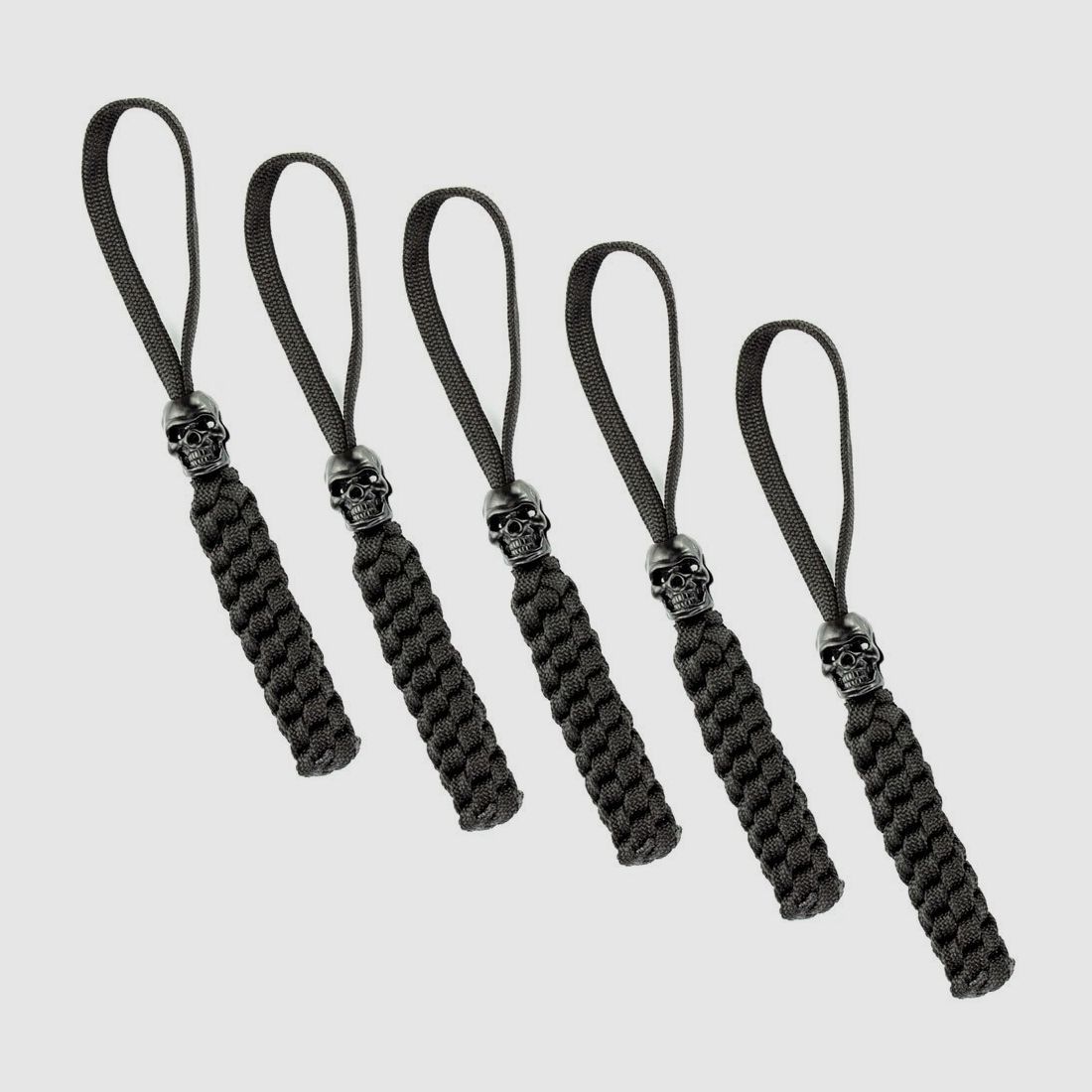 Lanyard mit Totenkopf 5er Sparset Schwarz