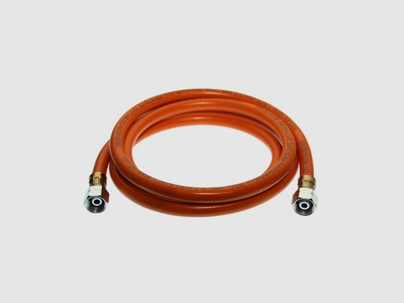 Propangasschlauch 1,5m - beidseitig 1/4 Zoll  Linksgewinde (17er Schlüsselweite) f. Grills Gaskocher