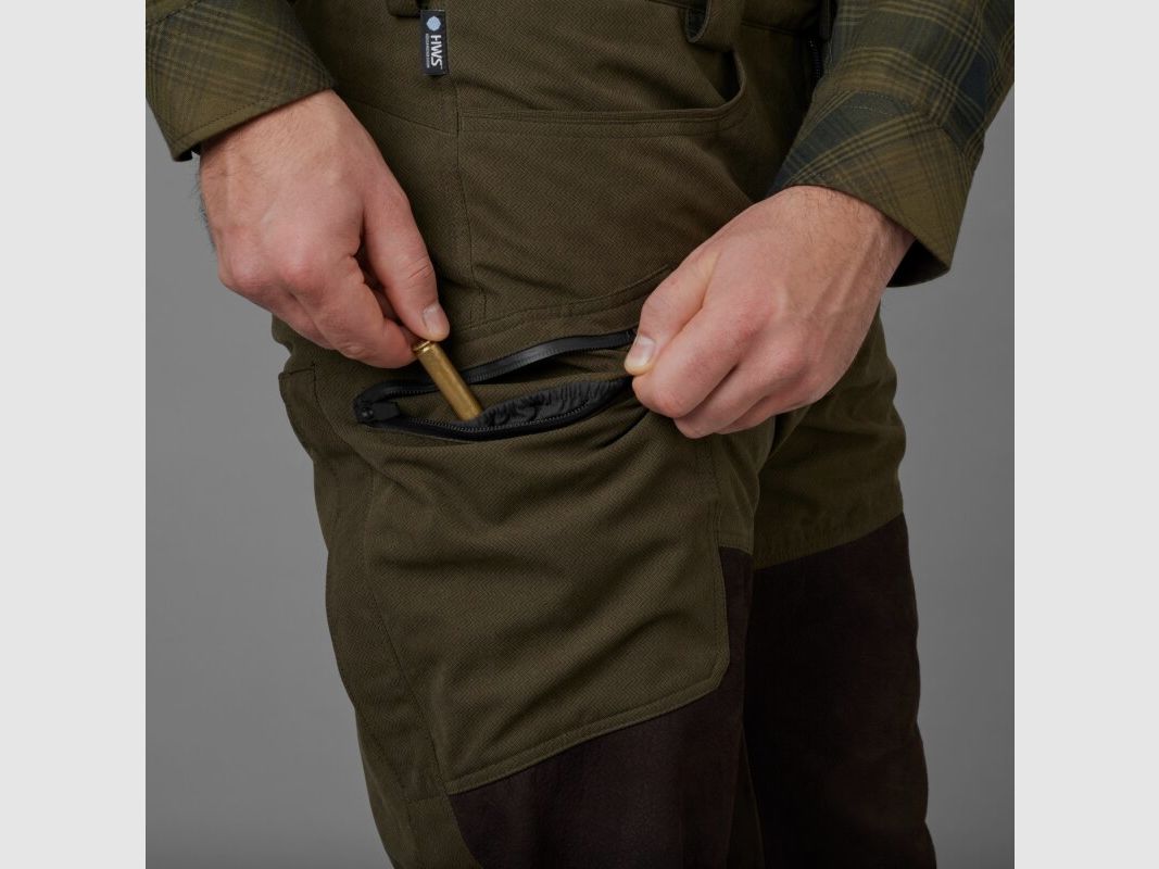 Härkila Driven Hunt HWS Lederhose willow green / shadow brown