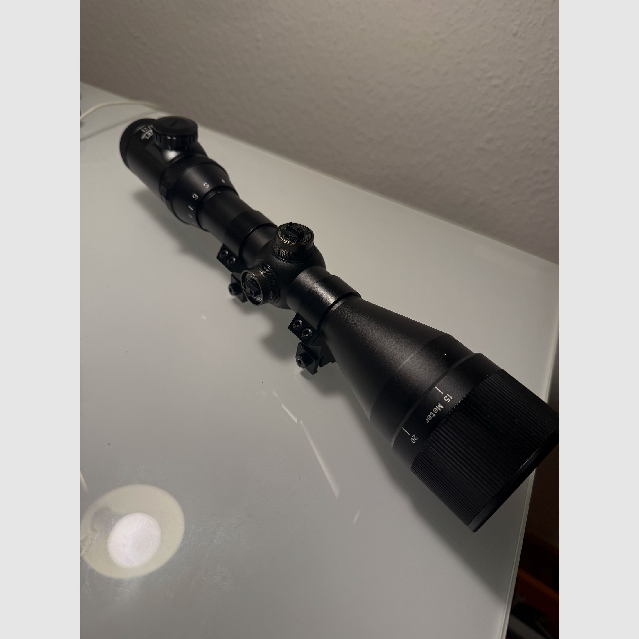 Luftgewehr-Zielfernrohr WALTHER 4-12x50 CI, Leuchtabsehen MilDot