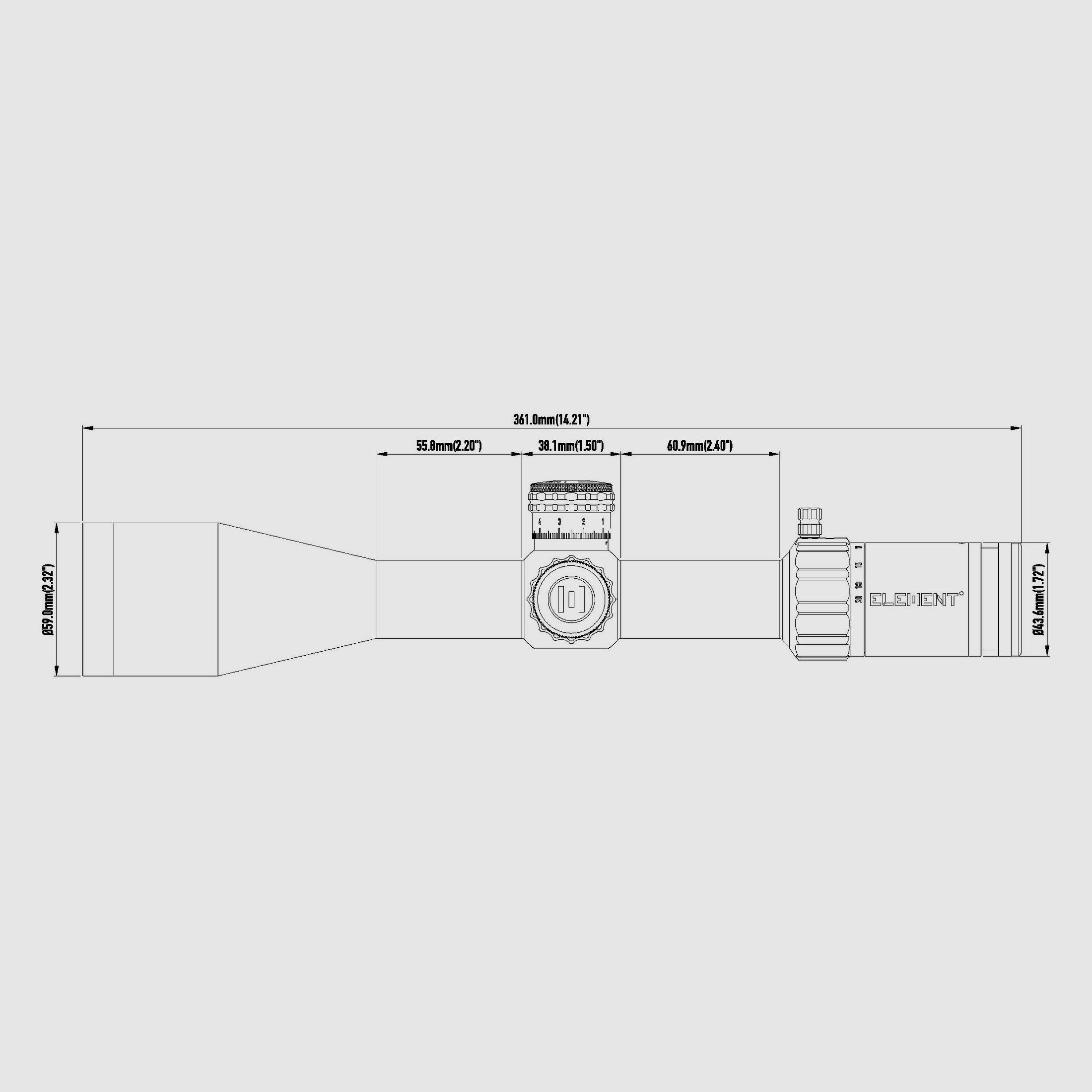 Element Optic Nexus 5-20x50 FFP1 APR1C MRAD Zielfernrohr / Rifle Scope