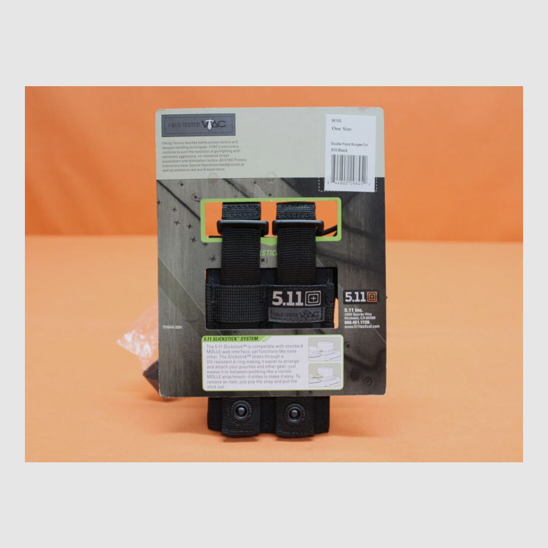 5.11 5.11 Double Pistol Bungee/Cover (56155) 019 Black magazine pouch for 2 pistol magazines