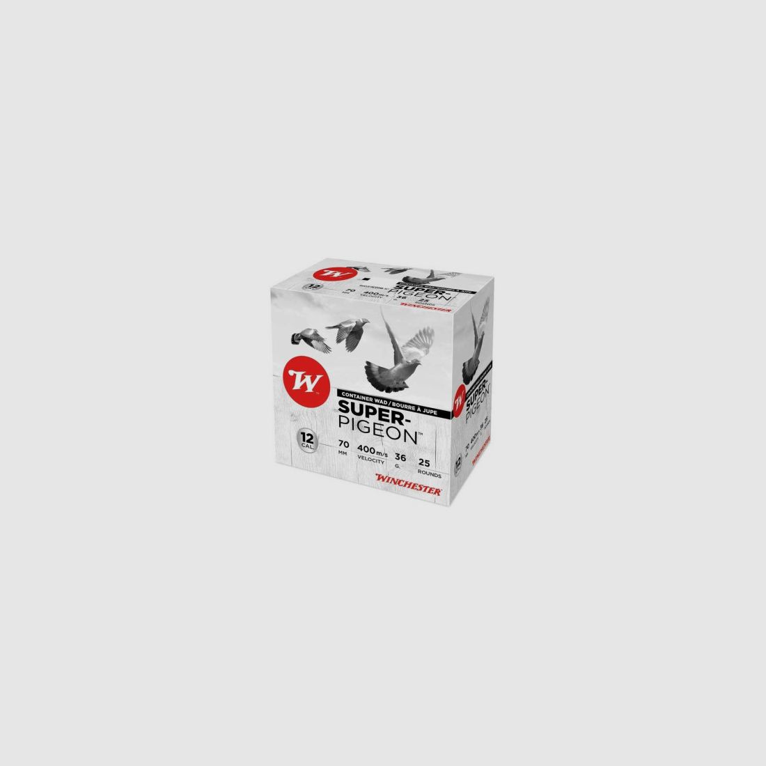 PACK DE 100 PATRONES WINCHESTER SUPER PIGEON CALIBRE 12 - 36G - BJ - PB 5, imagen 1 de 2