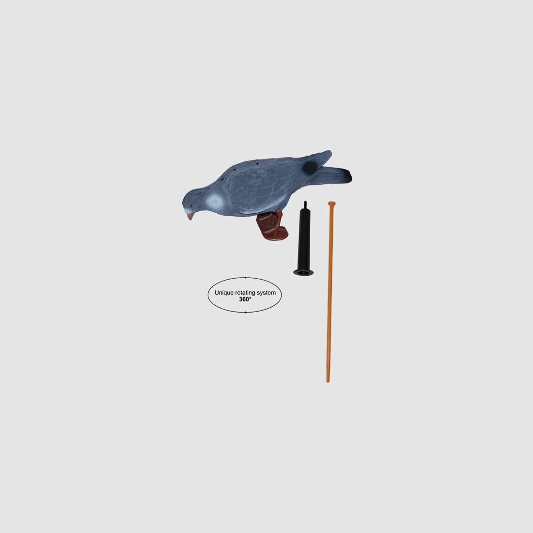 Waggle pigeon floqué XL 40 cm + système rotatif à 360°