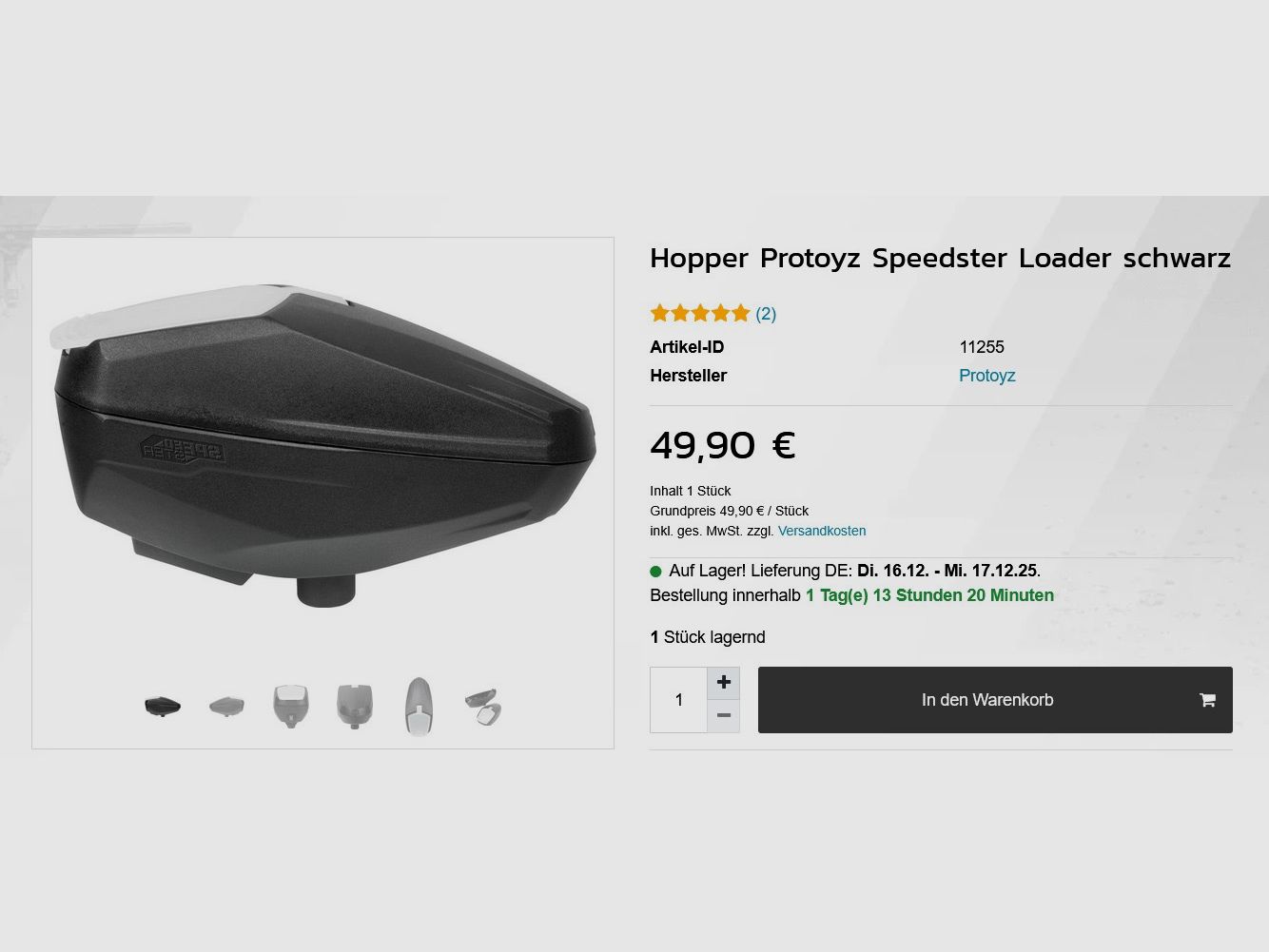 Tippman Stryker MP1 + Protoyz Speedster Loader Marcador de Paintball