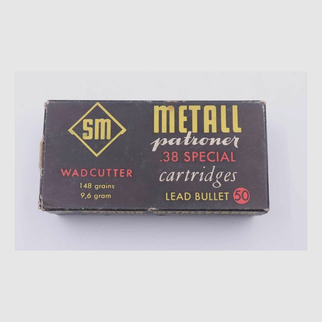 SM-Svenska Metallverken,Sweden Revolverpatronen .38 Special WC