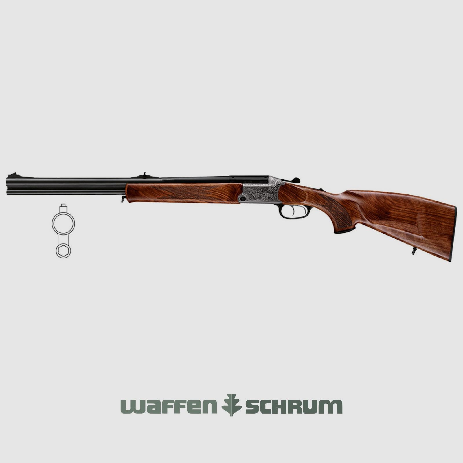 Blaser BBF97 Luxus SHK:4 Grabado: ciervo a la izquierda y jabalí a la derecha