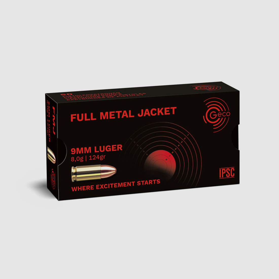 Geco 124grs FMJ 50STK