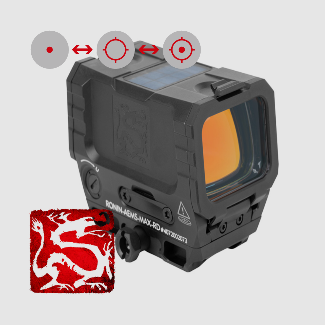 Holosun Reflexvisier RONIN-AEMS-MAX-RD mit rotem Wechselabsehen: 2MOA Dot & 65MOA Circledot, Bild 1 von 10