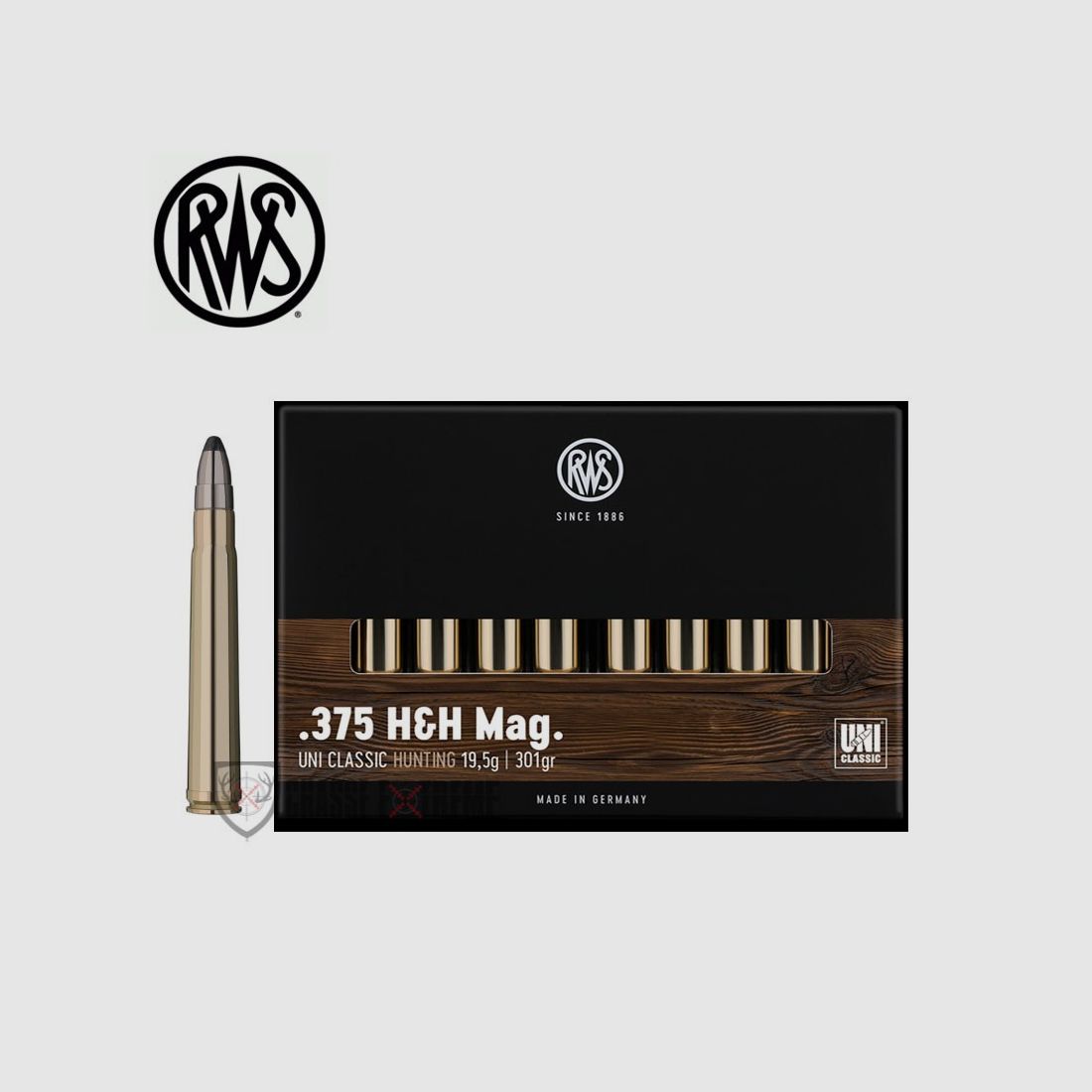 20 Munitions RWS cal 375 H&H Mag 301gr UNI Classic