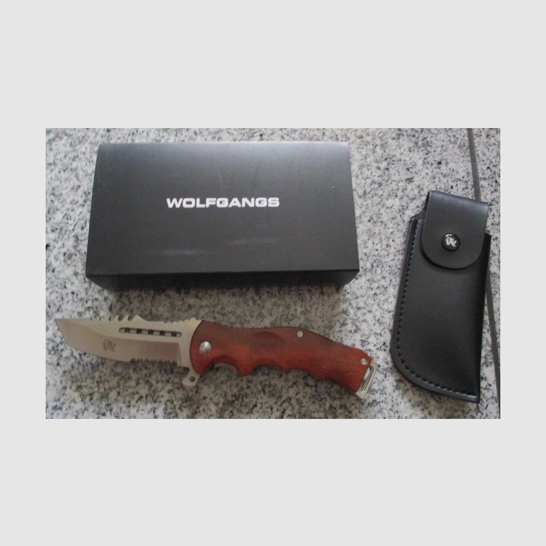 Wolfgangs UNDIQUE + M-Tech Messer + Messerständer ,für Outdoor Neu