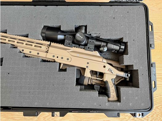 Conjunto completo exclusivo – Steyr SSG M1 en .338 Lapua Mag. con cañón intercambiable 6.5 Creedmoor y accesorios premium