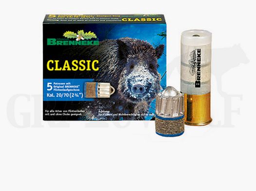 Cartuchos 20/70 Brenneke Classic con balas de slug 5 piezas