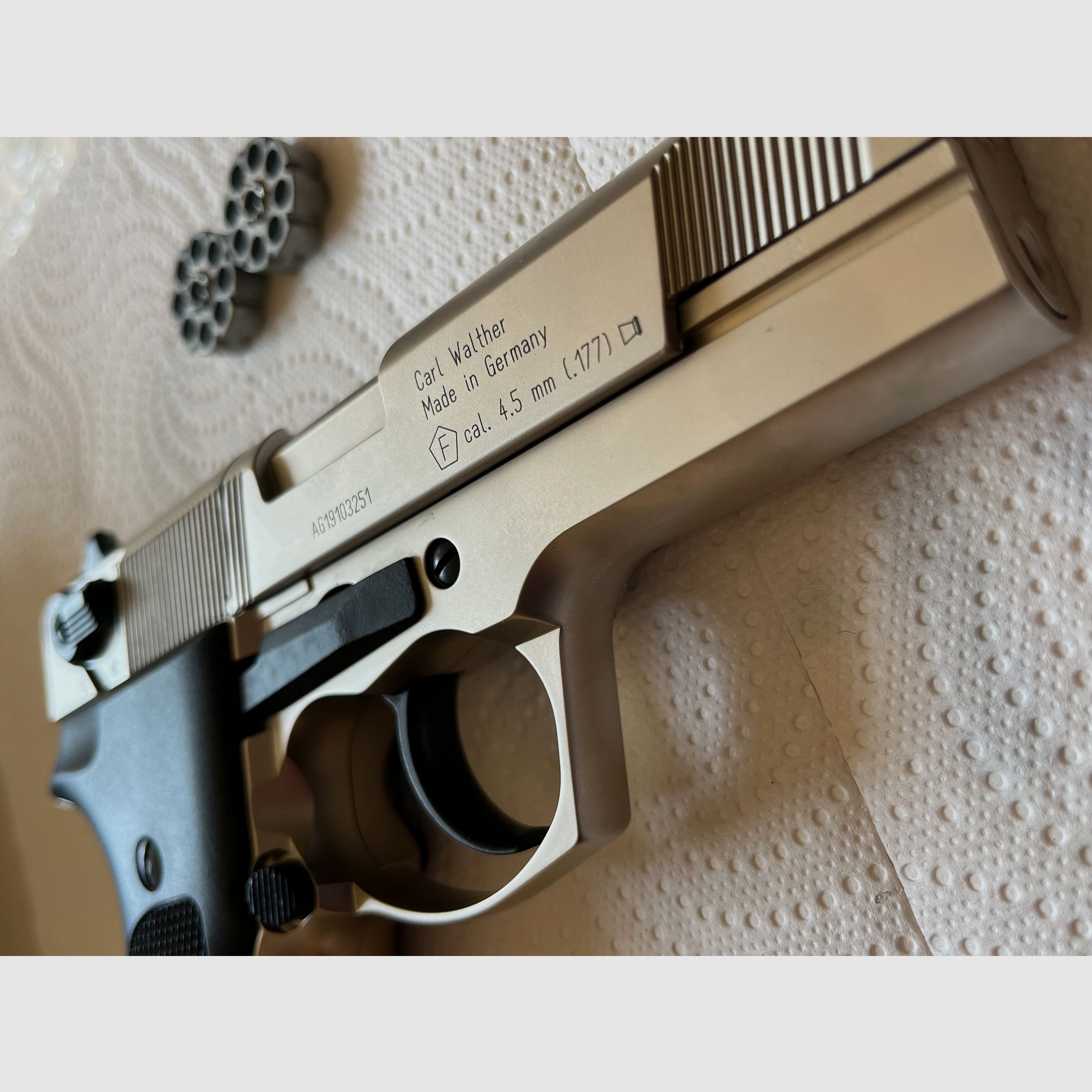 Walther CP88 Nickel-Finish, like new, CO2, air pistol