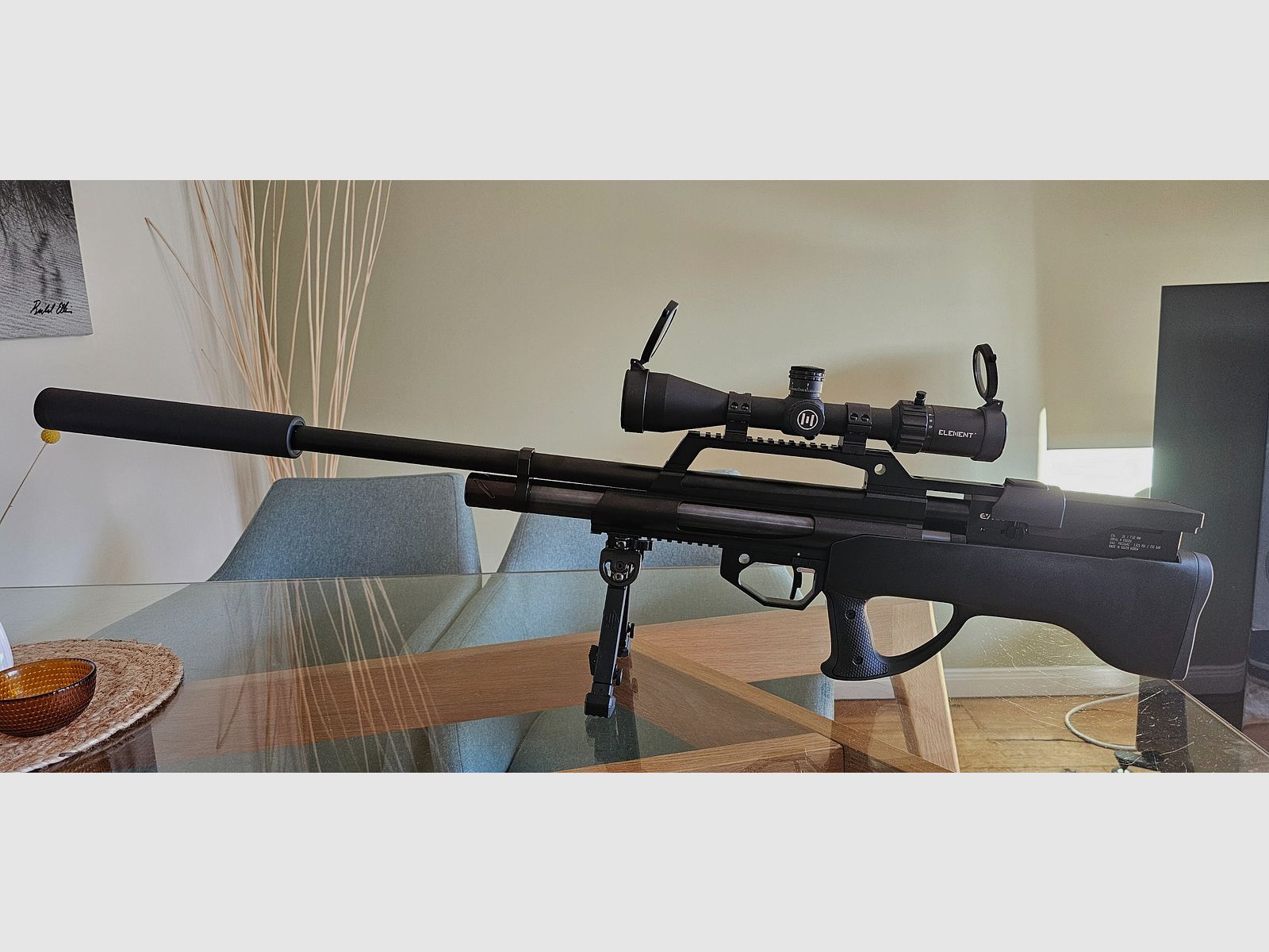 Evanix Max Air II .30 (7.62 mm) PCP air rifle set – GoGun (F-mark) + Element Optics + Sportsmatch + Schalock + accessories (incl. invoice)