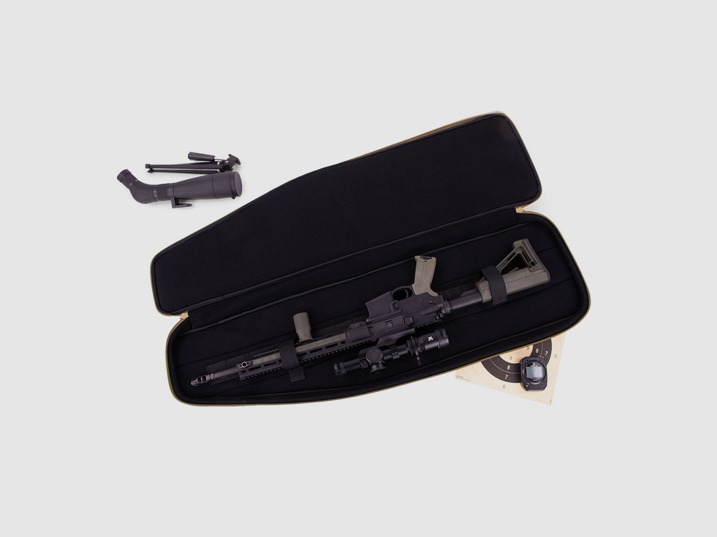 Bolsa de armas de invierno W4 110 cm - repelente al agua, bloqueable, correas de mochila desmontables (Forest)