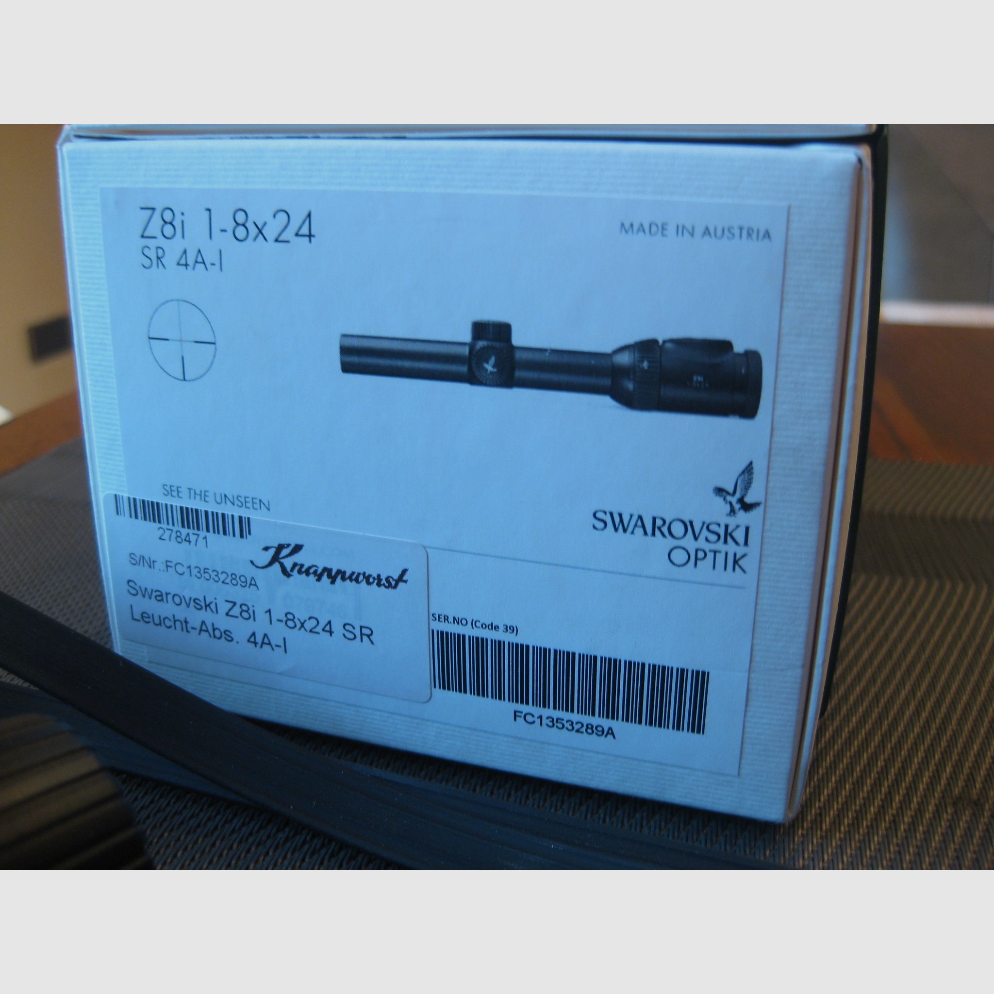 LIKE NEW TOP Swarovski Z8i as 1 - 8 x 24 SR Abs. 4A-i, for an additional charge including original Blaser saddle mount (high)! No ZEISS-LEICA-SAUER-MAUSER-GPO