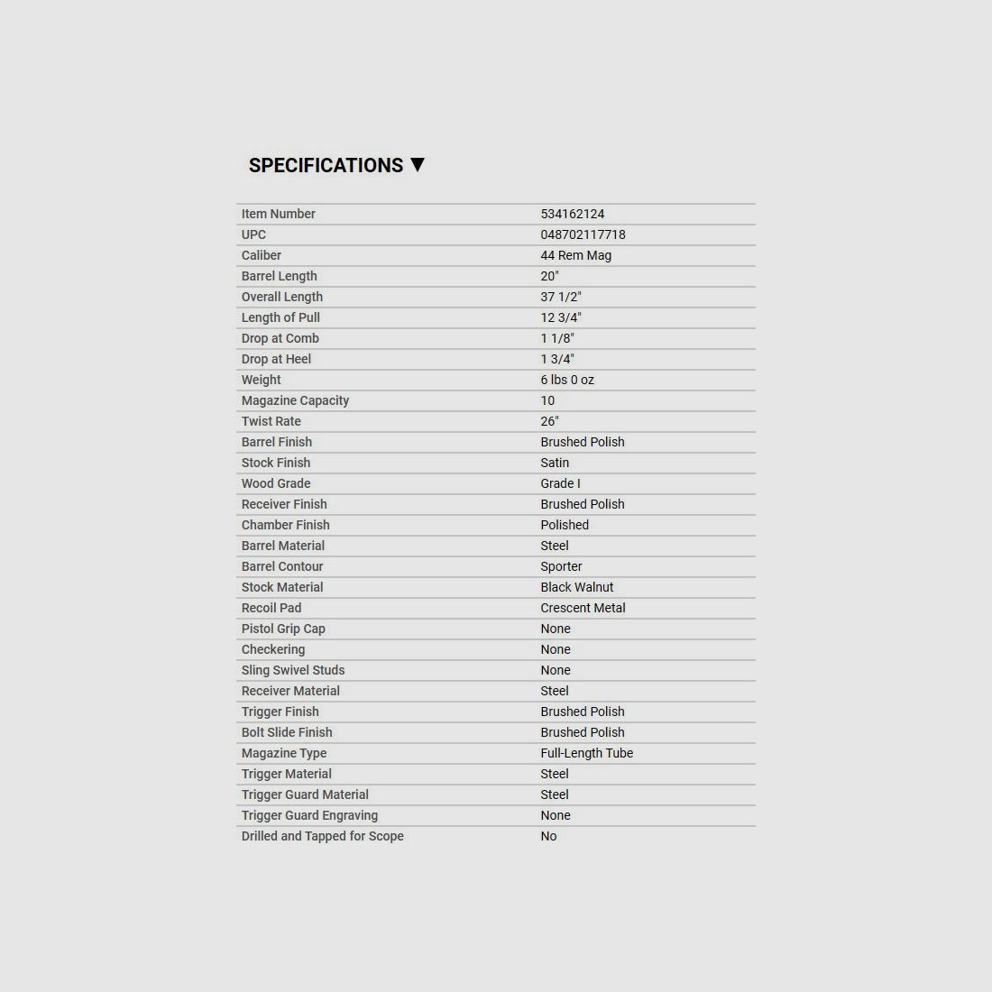Winchester 1892 Short Rifle .44 Mag. (MIROKU FERTIGUNG) Auf Lager