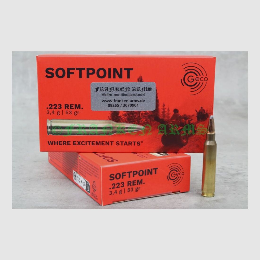 Geco Teilmantel .223 Rem. 53gr. 3,43g 20 Stück Staffelpreis