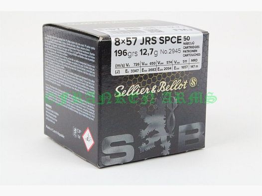 Sellier&Bellot 8x57IRS SPCE 196gr. 12,7g 50 pièces prix dégressifs