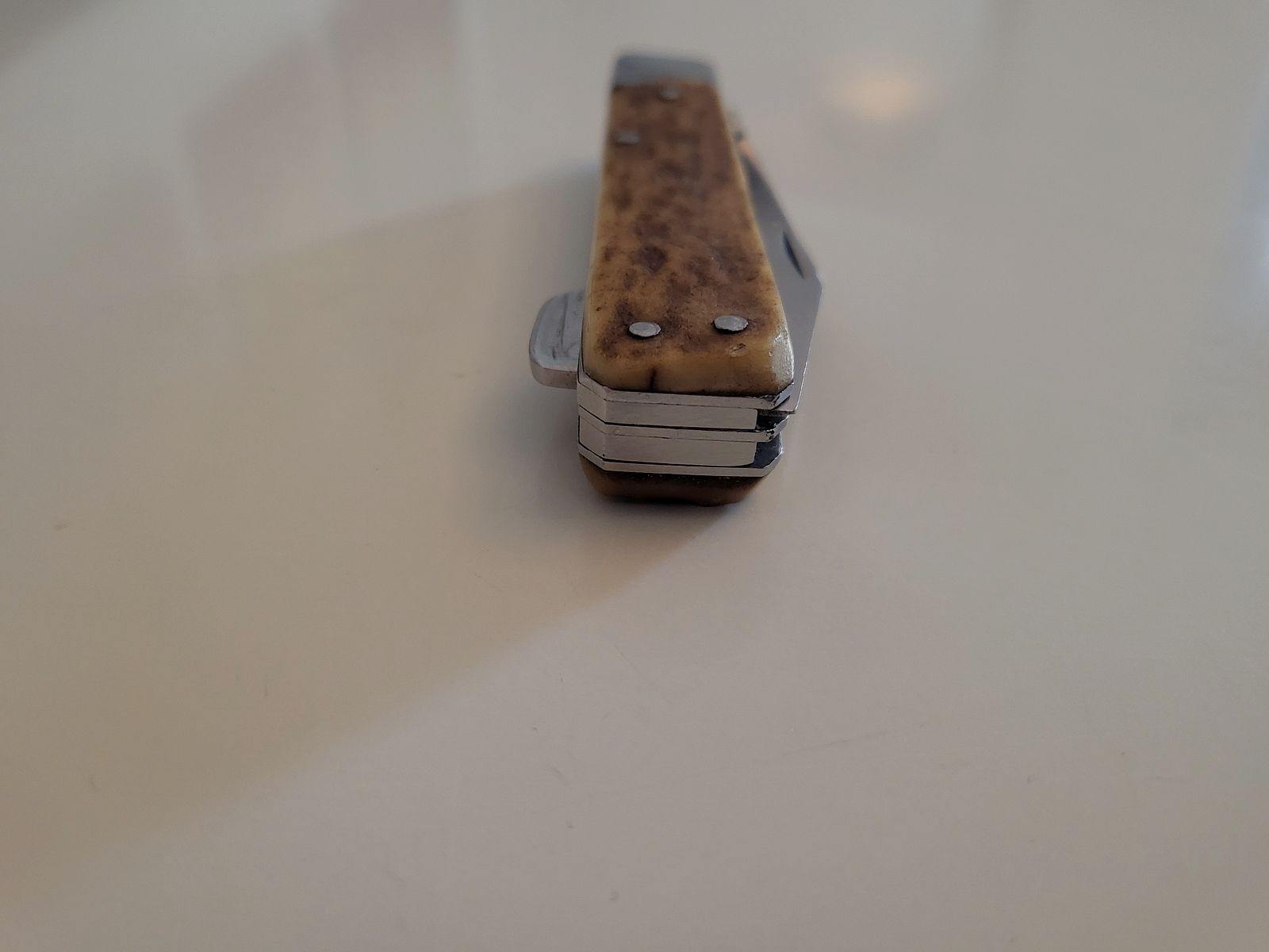 GML Leegebruch Jagdtaschenmesser – Handarbeit – Echtes Hirschhorn – DDR Rarität