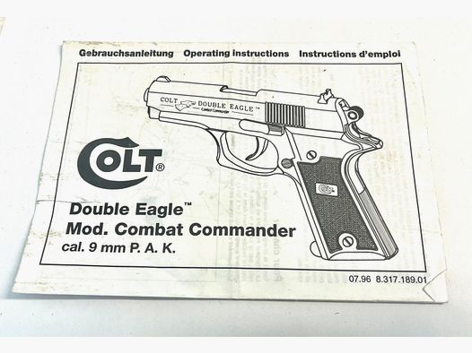 Manuel d'utilisation Colt Double Eagle Combat Commander - Original