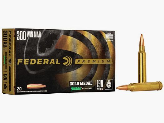 .300 Win. Mag. Federal Gold Medal Match Sierra MK 190grs.