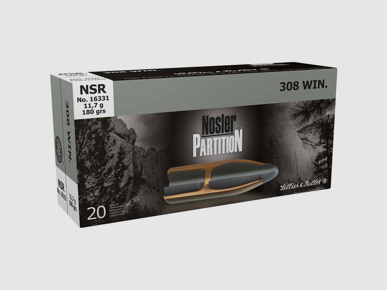 .308 Winchester Nosler Partition 180 grs. Sellier & Bellot