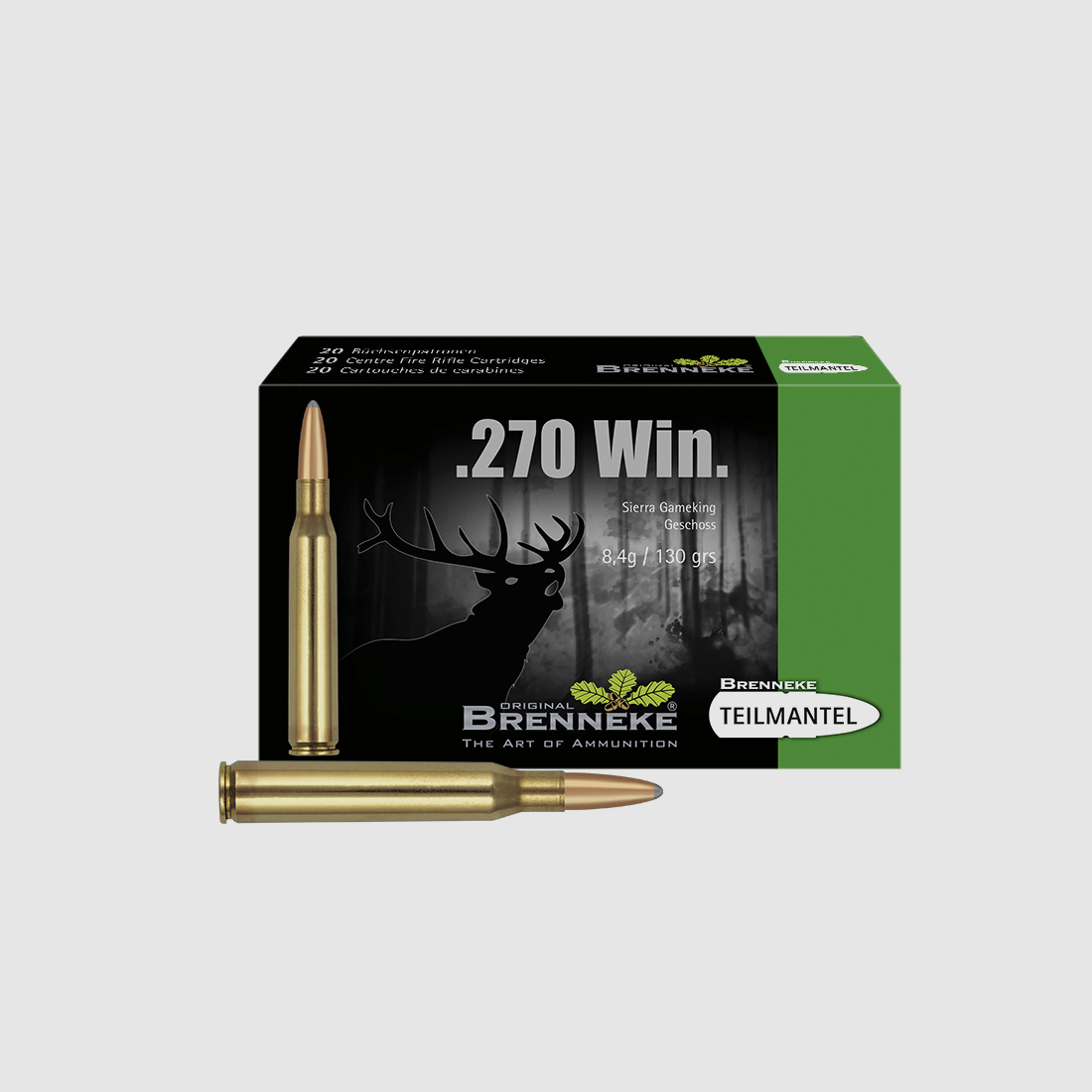 Cartuccia per fucile con proiettile BASIC / SOFT-POINT – .270 Win., Sierra Game King 8,4 g VE20