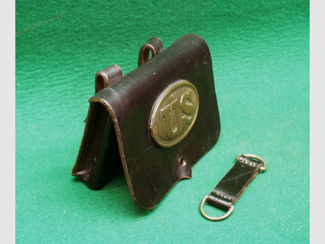 Patronentasche US aus Leder, schwarz, Bild 2 von 3