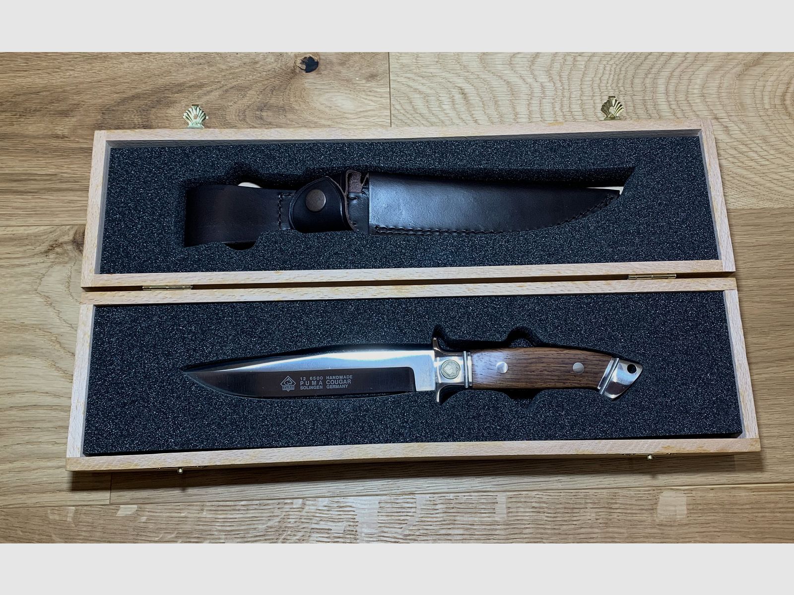 Cuchillo de caza PUMA COUGAR cuchillo de colección de madera