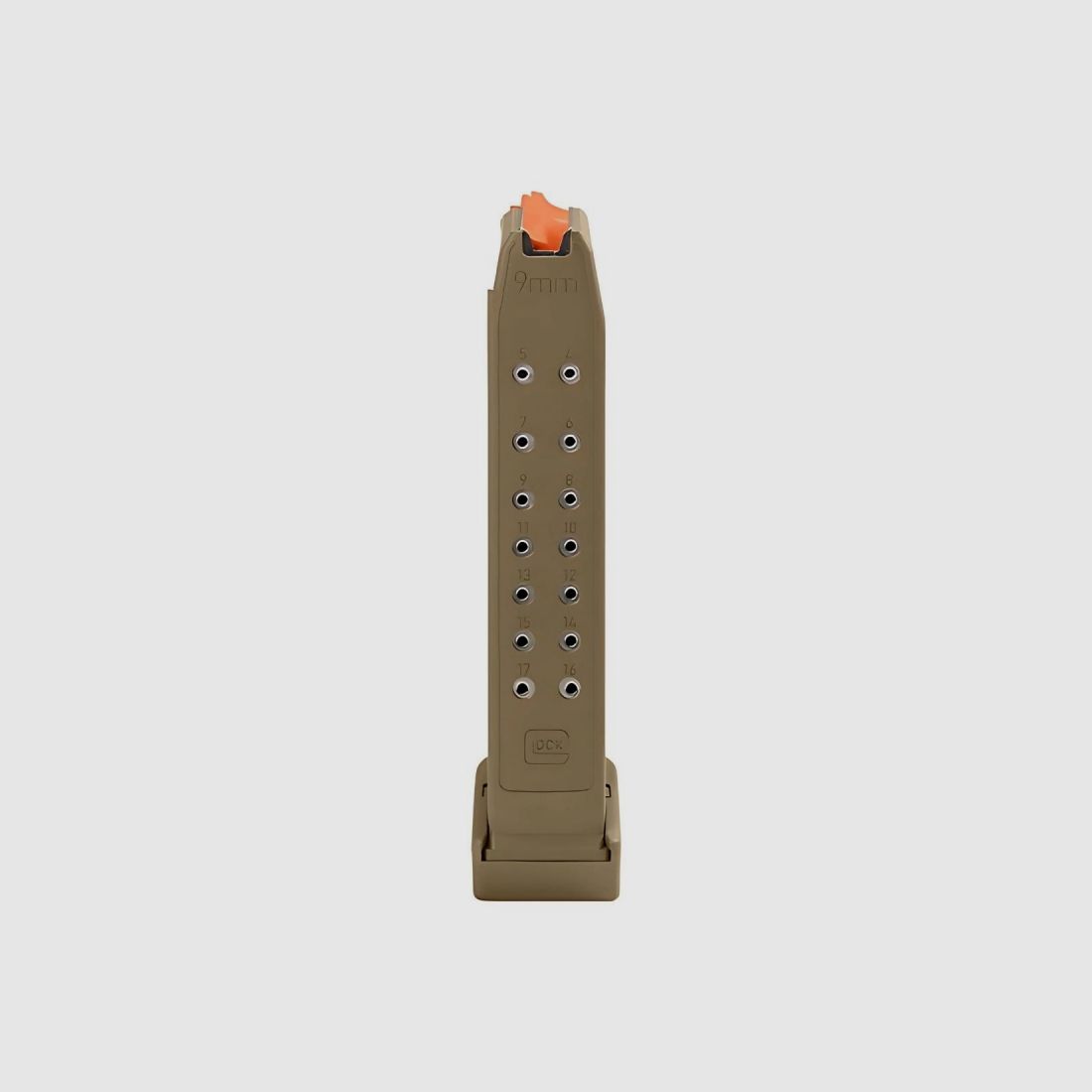GLOCK 19X +2 Magazine 9x19 Coyote 19 Rounds Orange Follower, image 2 of 2