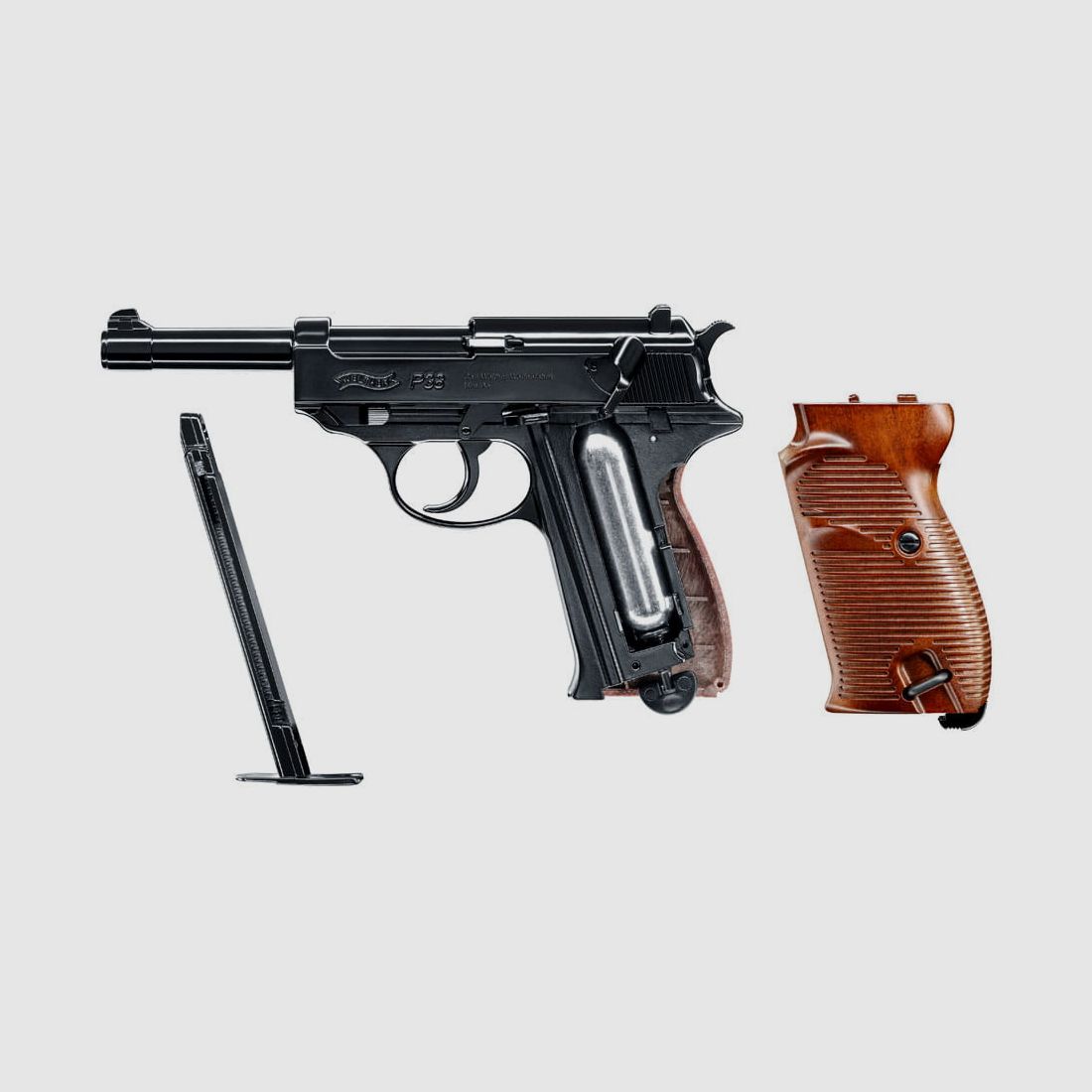 WALTHER CO2 Arma Pistola P38 Cal.4,5mm BB, immagine 3 di 4