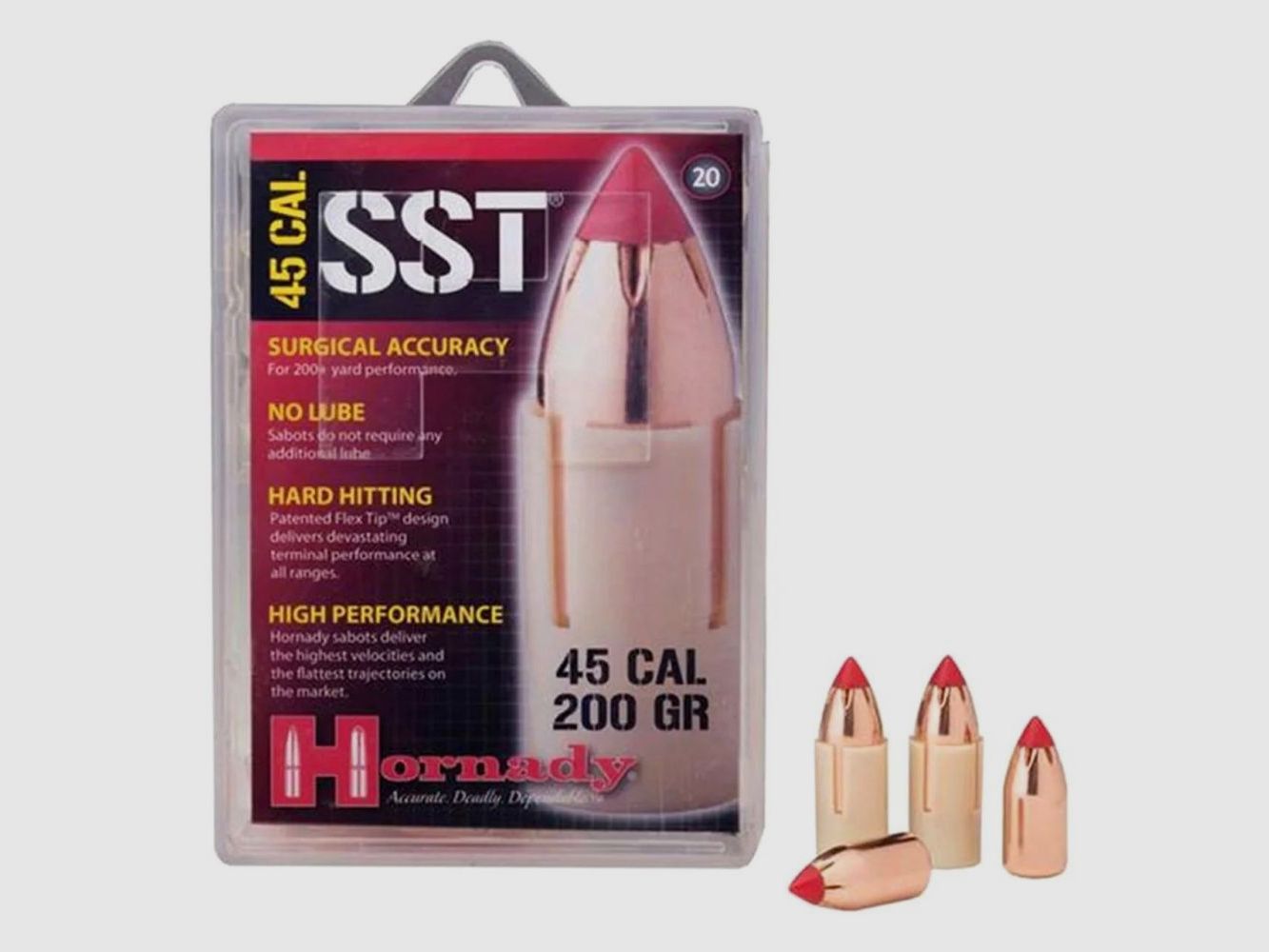 Proiettile Hornady .50 Sabot Low Drag W/.45 SST 19,4 g / 300 gr (20/200)