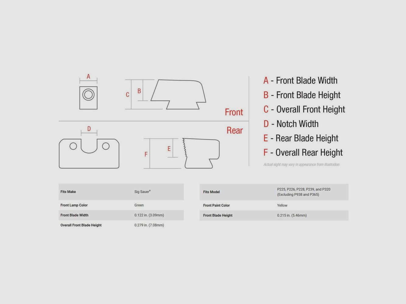Trijicon N-Visierkorn HD XR gelb SIG P 9mmLuger/.357SIG